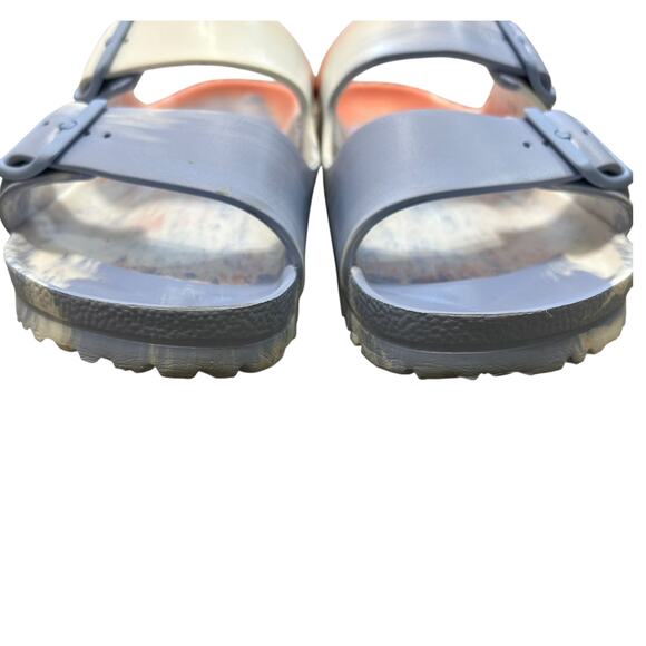 Birkenstock Arizona EVA Sandals Womens Sz 40 (9-9.5) Blue Peach Pastel Coastal - Picture 4 of 10